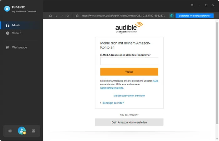 Audible anmelden