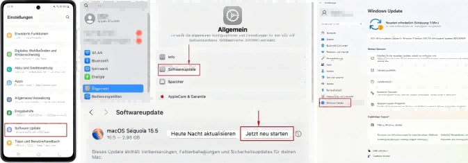 Betriebssystem Ihres Geräts Update